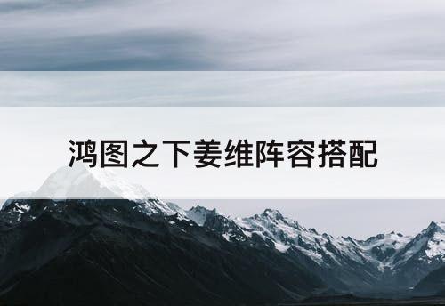 鸿图之下姜维阵容搭配