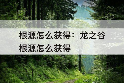 根源怎么获得：龙之谷根源怎么获得
