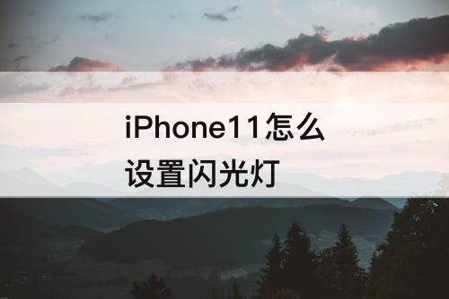 iPhone11怎么设置闪光灯
