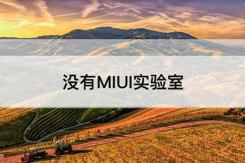 没有MIUI实验室