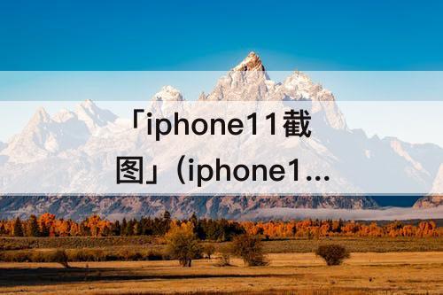 「iphone11截图」(iphone11截图加壳快捷指令)