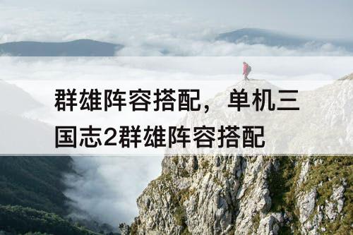 群雄阵容搭配，单机三国志2群雄阵容搭配