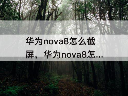 华为nova8怎么截屏，华为nova8怎么截屏滚不动