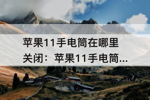 苹果11手电筒在哪里关闭：苹果11手电筒在哪里关闭快捷键