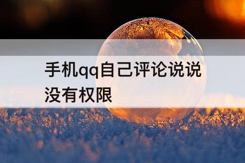 手机qq自己评论说说没有权限