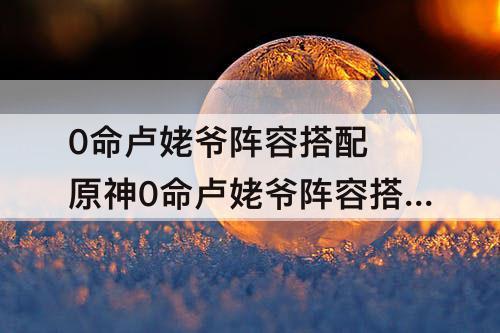 0命卢姥爷阵容搭配 原神0命卢姥爷阵容搭配平民