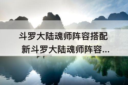 斗罗大陆魂师阵容搭配 新斗罗大陆魂师阵容搭配
