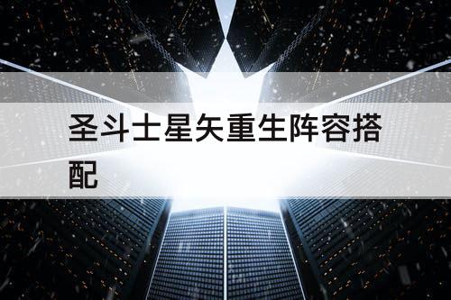 圣斗士星矢重生阵容搭配
