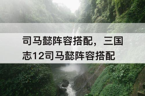 司马懿阵容搭配，三国志12司马懿阵容搭配