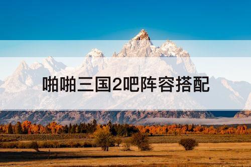 啪啪三国2吧阵容搭配