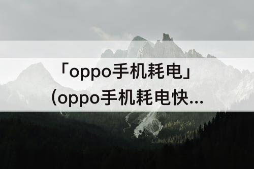 「oppo手机耗电」(oppo手机耗电快换电池有用吗)