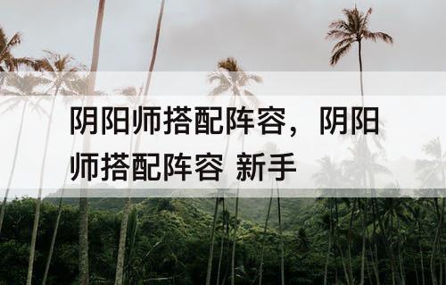 阴阳师搭配阵容，阴阳师搭配阵容 新手