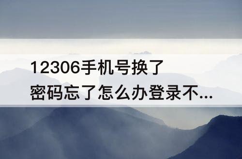 12306手机号换了密码忘了怎么办登录不上