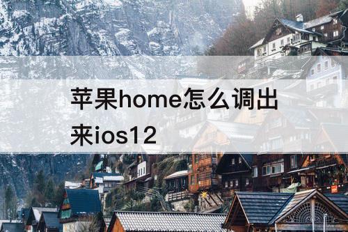 苹果home怎么调出来ios12