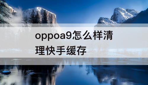 oppoa9怎么样清理快手缓存