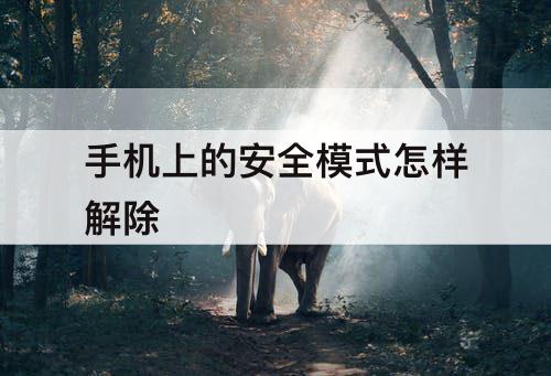 手机上的安全模式怎样解除