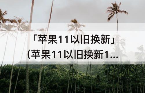 「苹果11以旧换新」(苹果11以旧换新13)