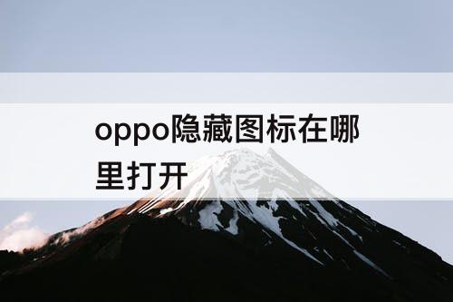 oppo隐藏图标在哪里打开