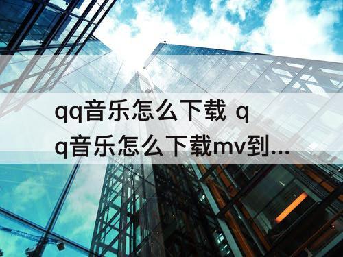 qq音乐怎么下载 qq音乐怎么下载mv到相册