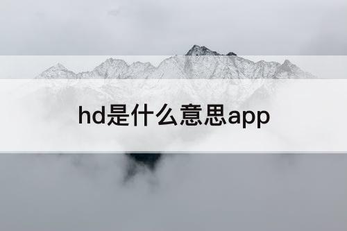 hd是什么意思app