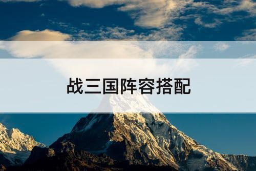 战三国阵容搭配
