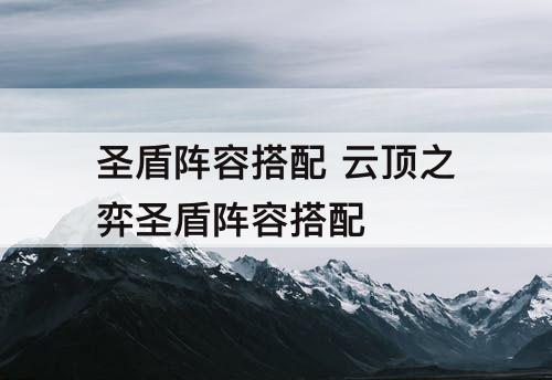 圣盾阵容搭配 云顶之弈圣盾阵容搭配