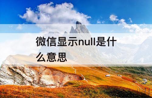 微信显示null是什么意思