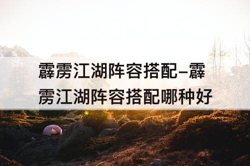 霹雳江湖阵容搭配-霹雳江湖阵容搭配哪种好
