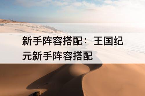 新手阵容搭配：王国纪元新手阵容搭配