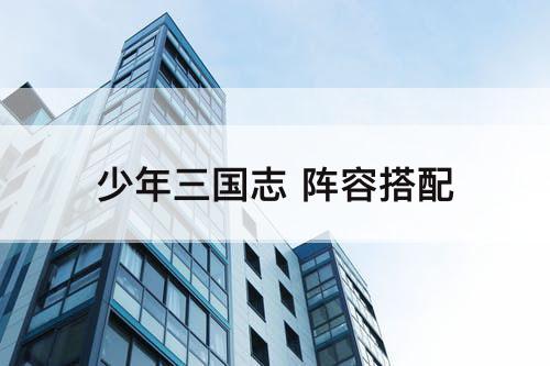 少年三国志 阵容搭配