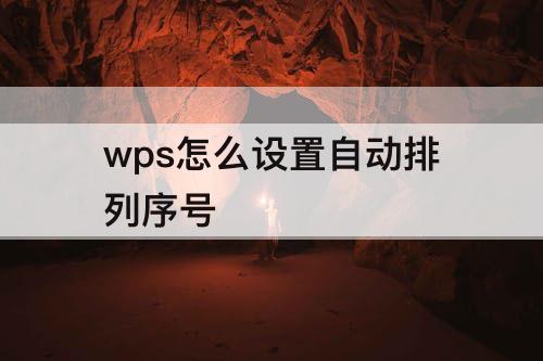 wps怎么设置自动排列序号