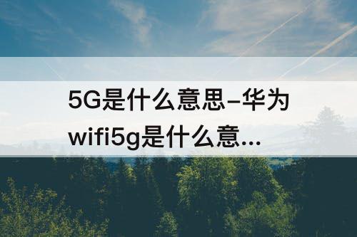 5G是什么意思-华为wifi5g是什么意思