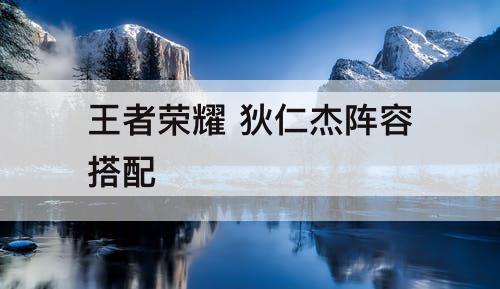 王者荣耀 狄仁杰阵容搭配