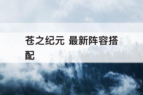 苍之纪元 最新阵容搭配
