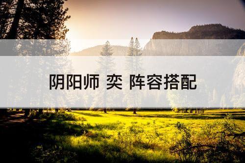 阴阳师 奕 阵容搭配
