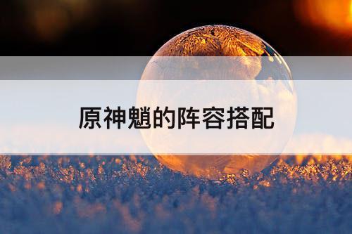 原神魈的阵容搭配
