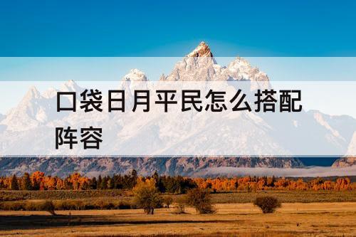 口袋日月平民怎么搭配阵容