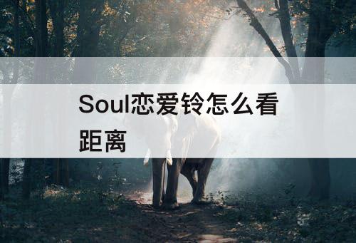 Soul恋爱铃怎么看距离