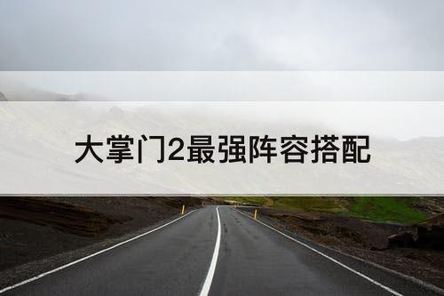 大掌门2最强阵容搭配