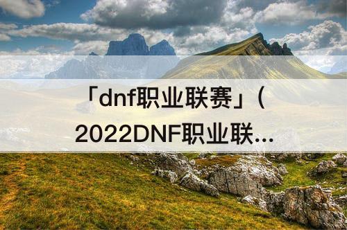 「dnf职业联赛」(2022DNF职业联赛S10赛季)