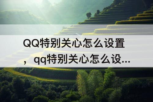 QQ特别关心怎么设置，qq特别关心怎么设置自己