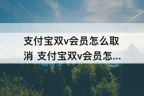 支付宝双v会员怎么取消 支付宝双v会员怎么取消自动充值话费
