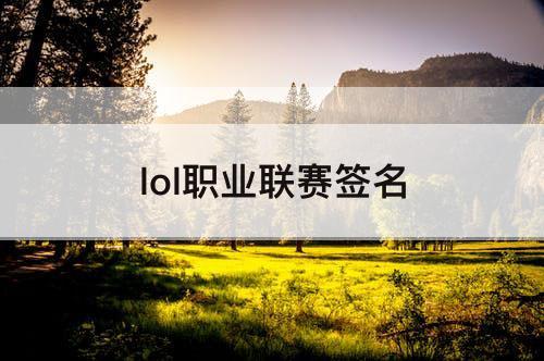 lol职业联赛签名