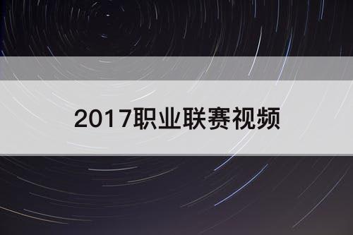 2017职业联赛视频