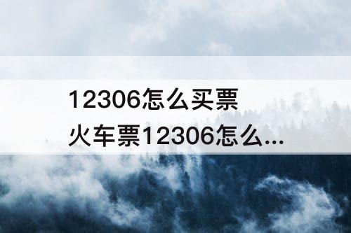 12306怎么买票 火车票12306怎么买票