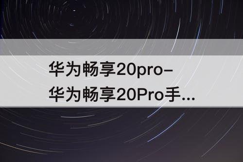 华为畅享20pro-华为畅享20Pro手机像素