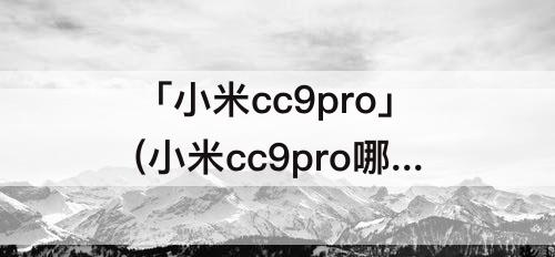 「小米cc9pro」(小米cc9pro哪个版本系统好用)