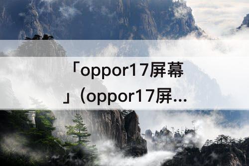 「oppor17屏幕」(oppor17屏幕锁定哪里设置)