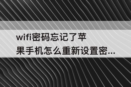 wifi密码忘记了苹果手机怎么重新设置密码