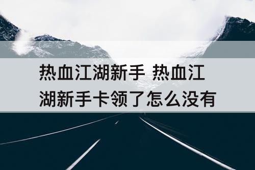 热血江湖新手 热血江湖新手卡领了怎么没有